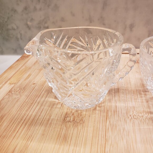 Antique Crystal Milk and Creamer cups made in Yogoslavia - Picture 3 of 9